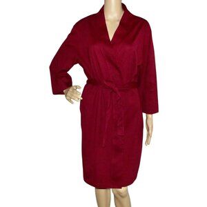 Sioro Belted Robe Womens Large Burgundy cotton knit belt housecoat bath pockets